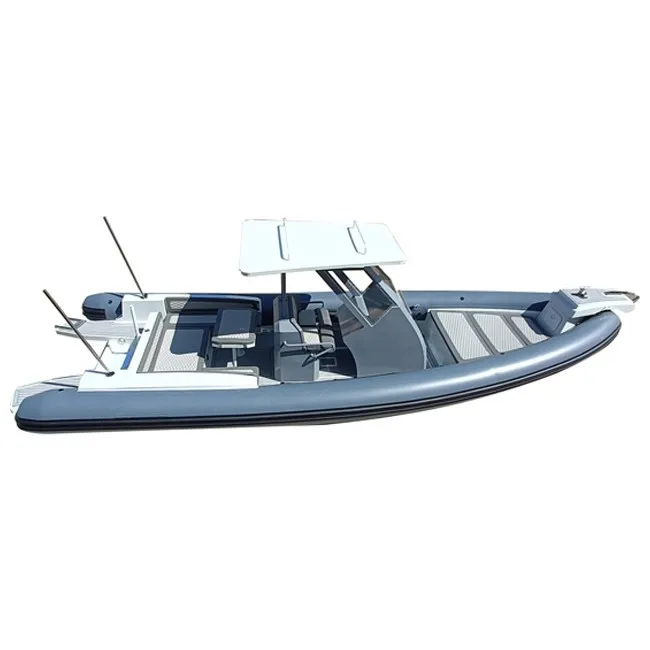 High Speed 29ft Orca Hypalon Double Deep V Aluminum Hull RIB 860 Inflatable Boat With Hard Top