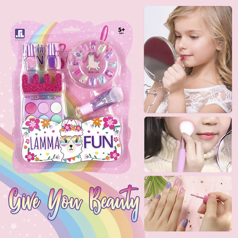 Makeup Sets For Kids Girls  Nail Polish Set Nail Patterns Eye Shadow Palette Lip Gloss Blusher Wholesale Kids Makeup Girls Toys
