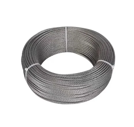Jiangsu Manufacturer 304 Stainless Steel Cable Wire Rope 7x19 Flexible PVC Clear Coated