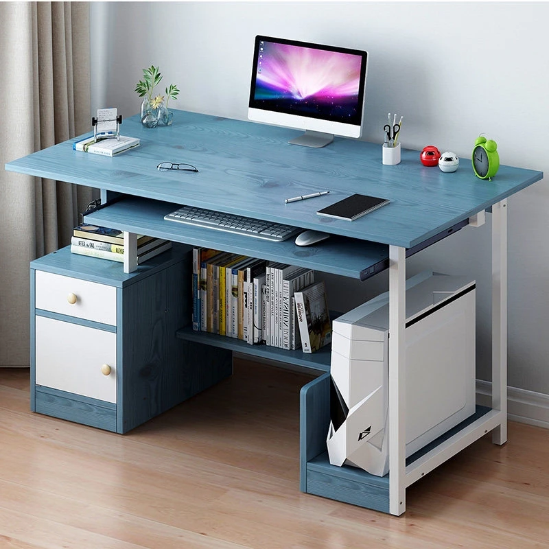 Writing Floating High End Luxury School  Lab Mobile Standing Glass Top Computer Desk Table With Accessories