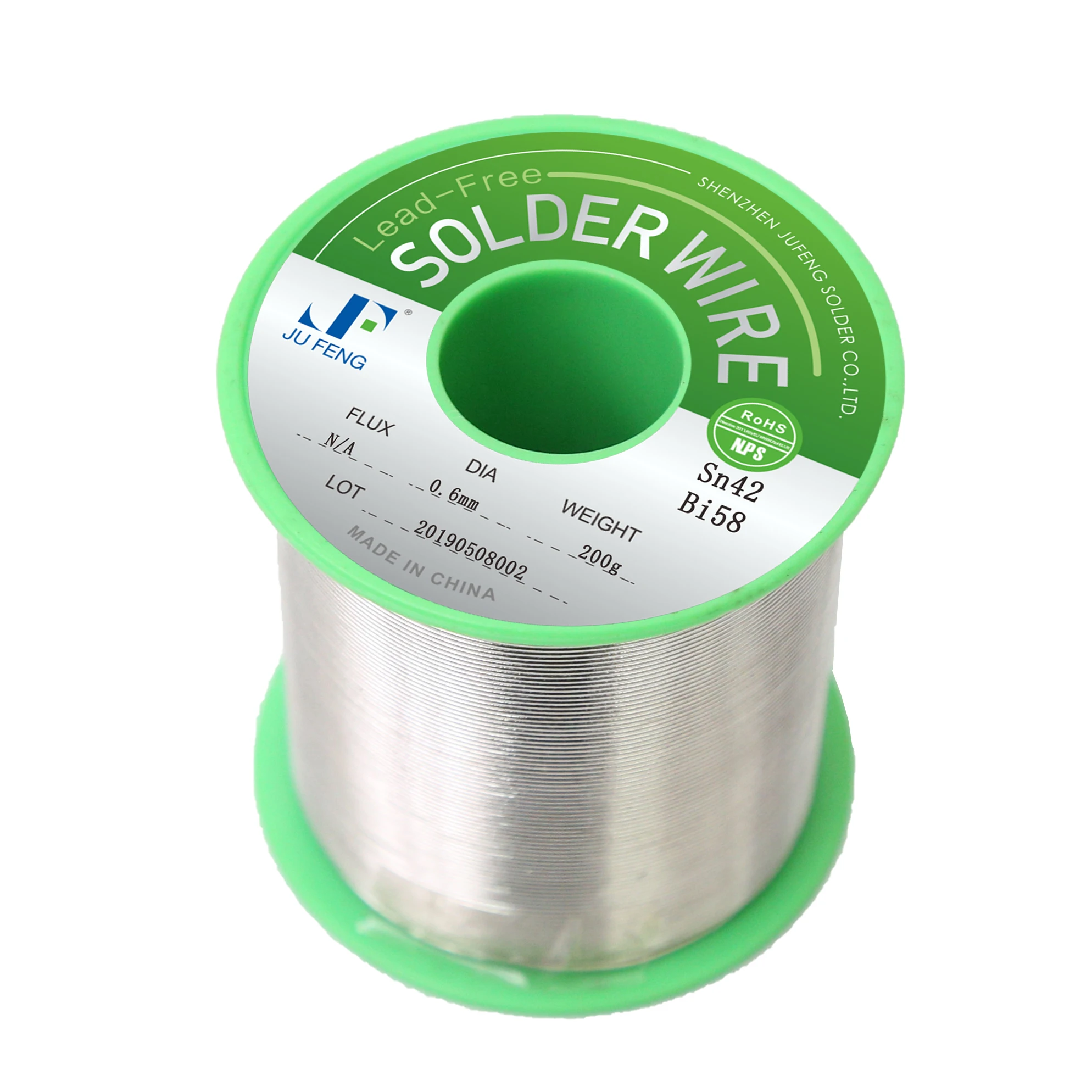 Jufeng Leaded Free Low Temperature Solder Wire  Sn42Bi57Ag1 solid and with flux Soldering