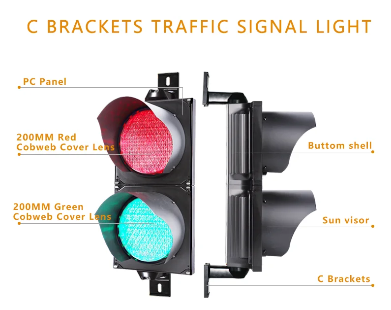 Made in China high brightness Led indication cobweb lens round 8 inches three lights traffic lights for entrance