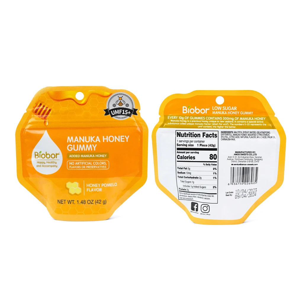 Biobor Happy Healthy Accompany Honey Pomelo Flavored No Artificial Colors Natural Flavors Manuka Gummy Without Preservatives
