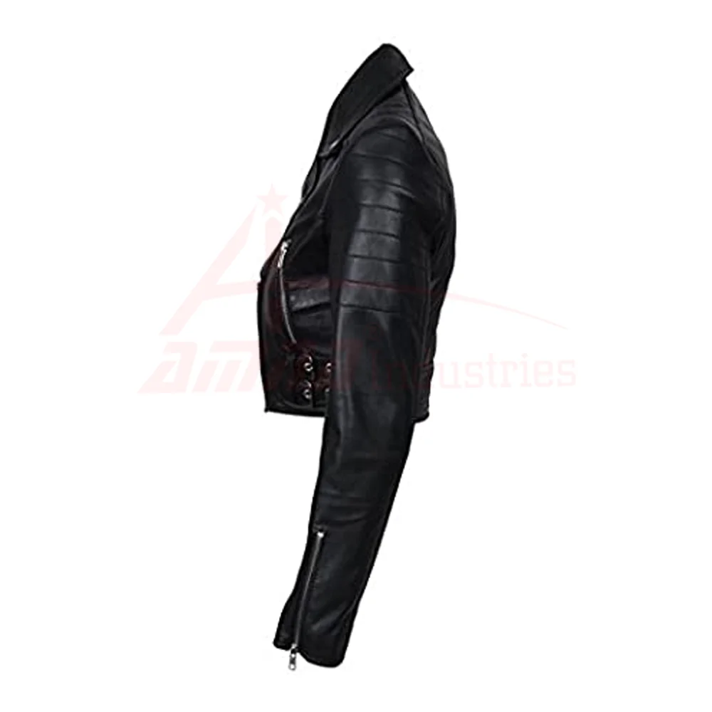 100% Real Leather Women Crop Jacket Bright Color Women Crop Jacket