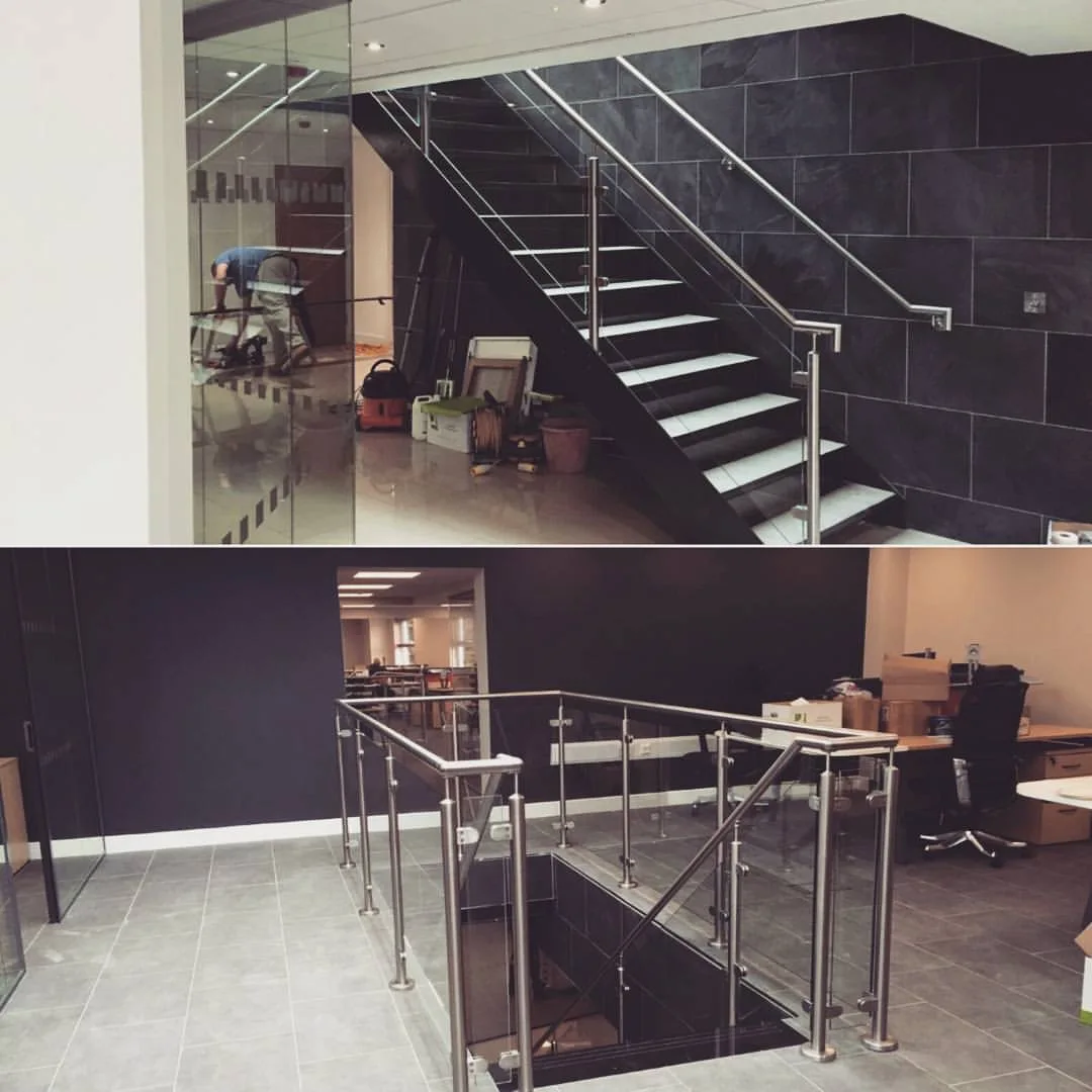 modern style stainless steel inox 304  handrailing glass deck balcony staircase railing