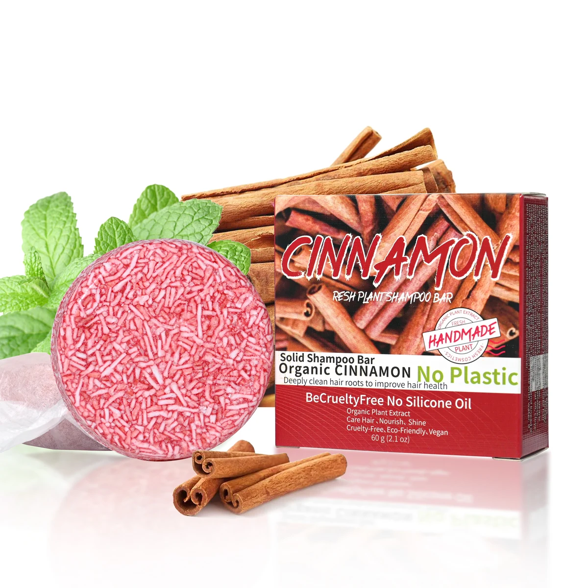 60g Handmade Natural Hot Selling Organic gr argan oil keratin Cinnamon mint rose solid shampoo soap shampoo bar Soap