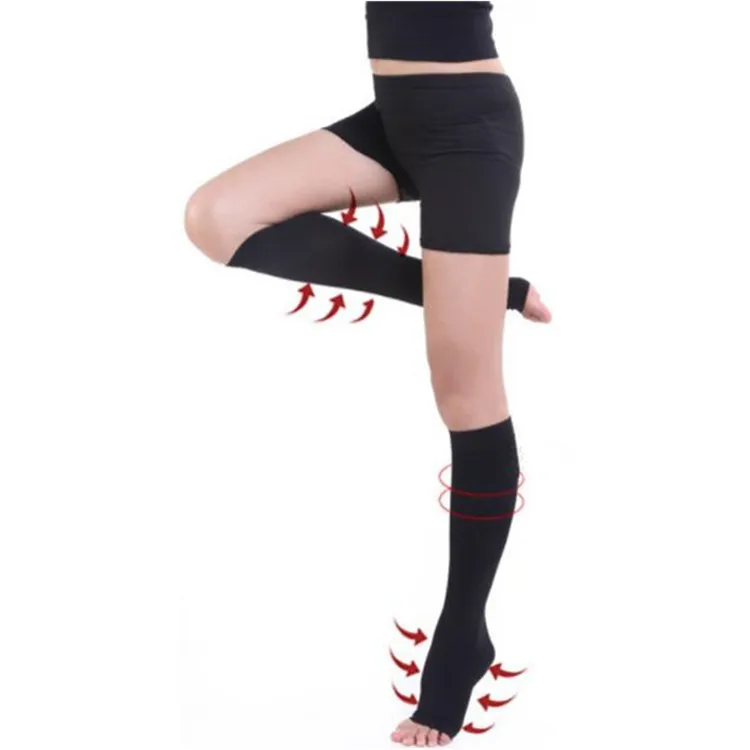 3 Levels Knee High Open Toe Men Women Varicose Vein Socks Compression Stockings