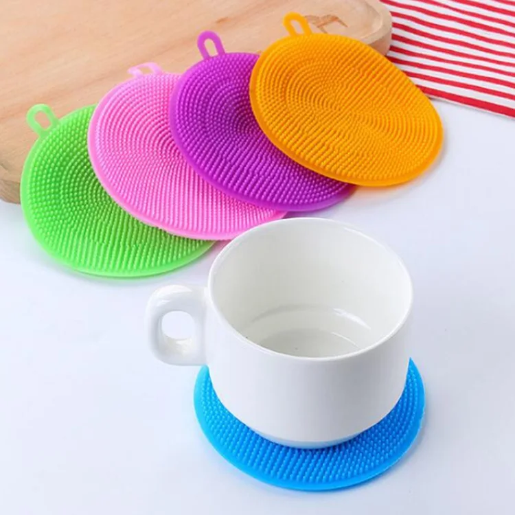 Silicone Multifunctional Dishwashing Brush Decontamination Kitchen Cleaning Tools Sponge Dish Washing Scrubber