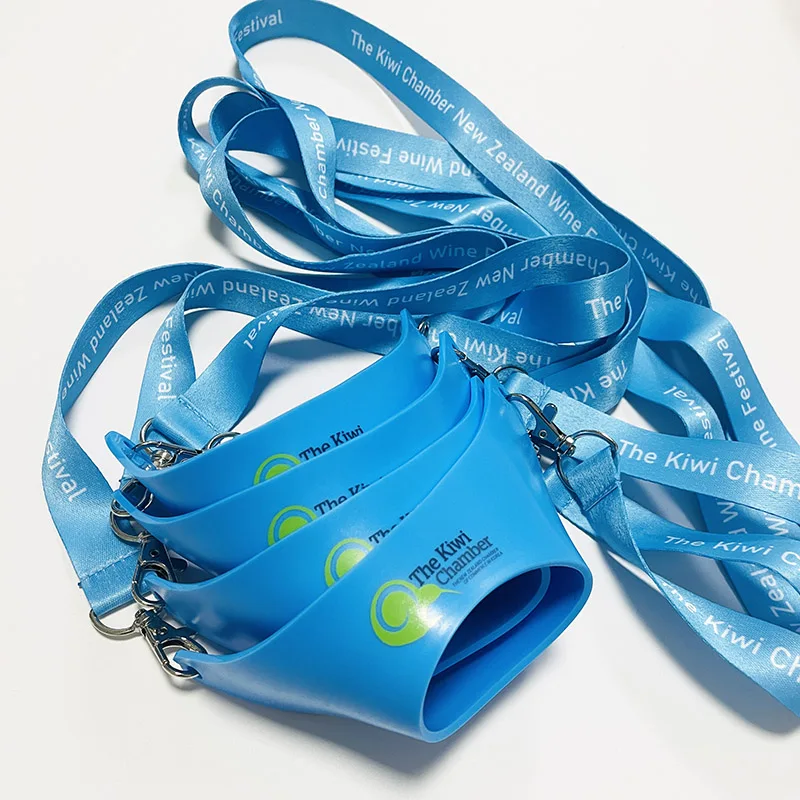 Adjustable Lanyard Strap With Heat Transfer Logo Customizable Drink Cup Wine Glass Holder Necklace