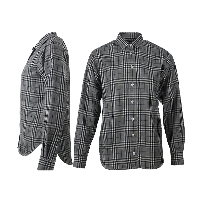 
 Повседневная Женская рубашка с отложным воротником и длинным рукавом, клетчатая рубашка унисекс  