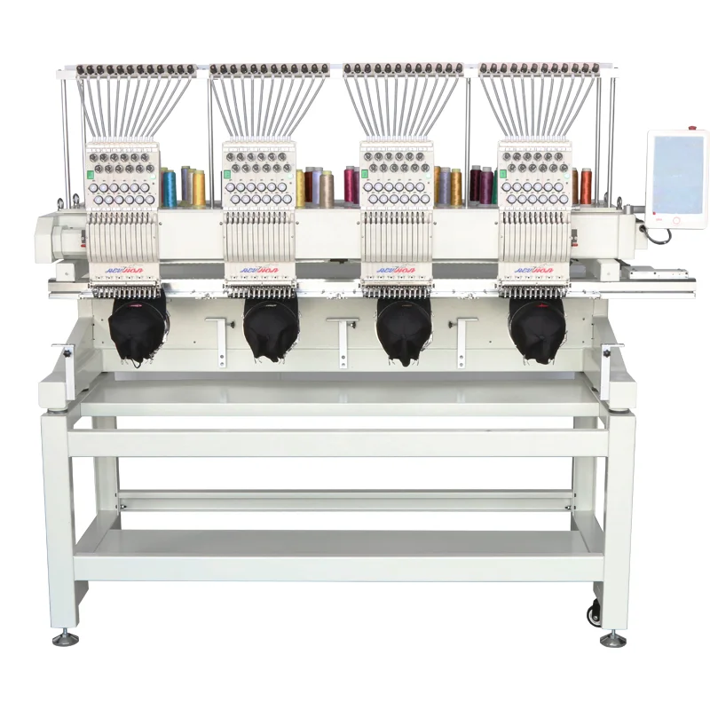 QHM factory direct sale 4 heads embroidery machine hand automatic computerized price cap t-shirt flag embroidery machine