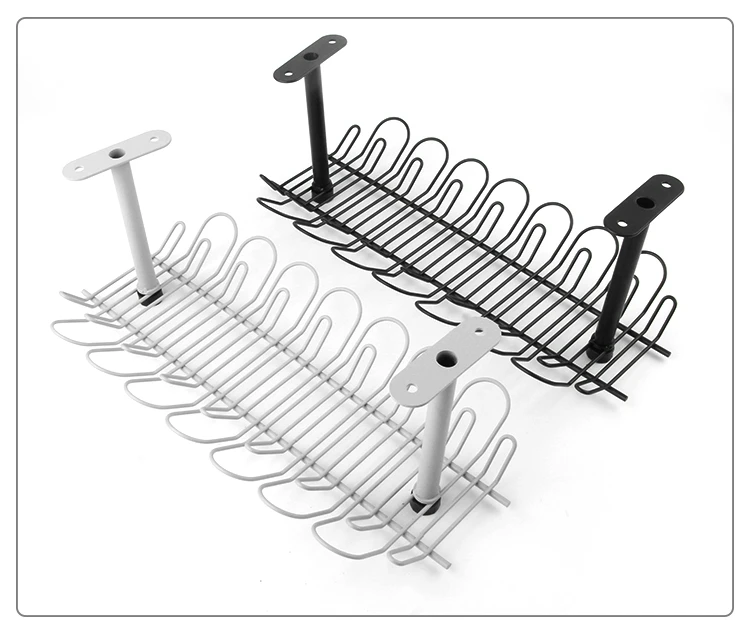 Large And Sturdy Under Counter Desk Mounted Cable Management Organizer Tray Set For Computer Table