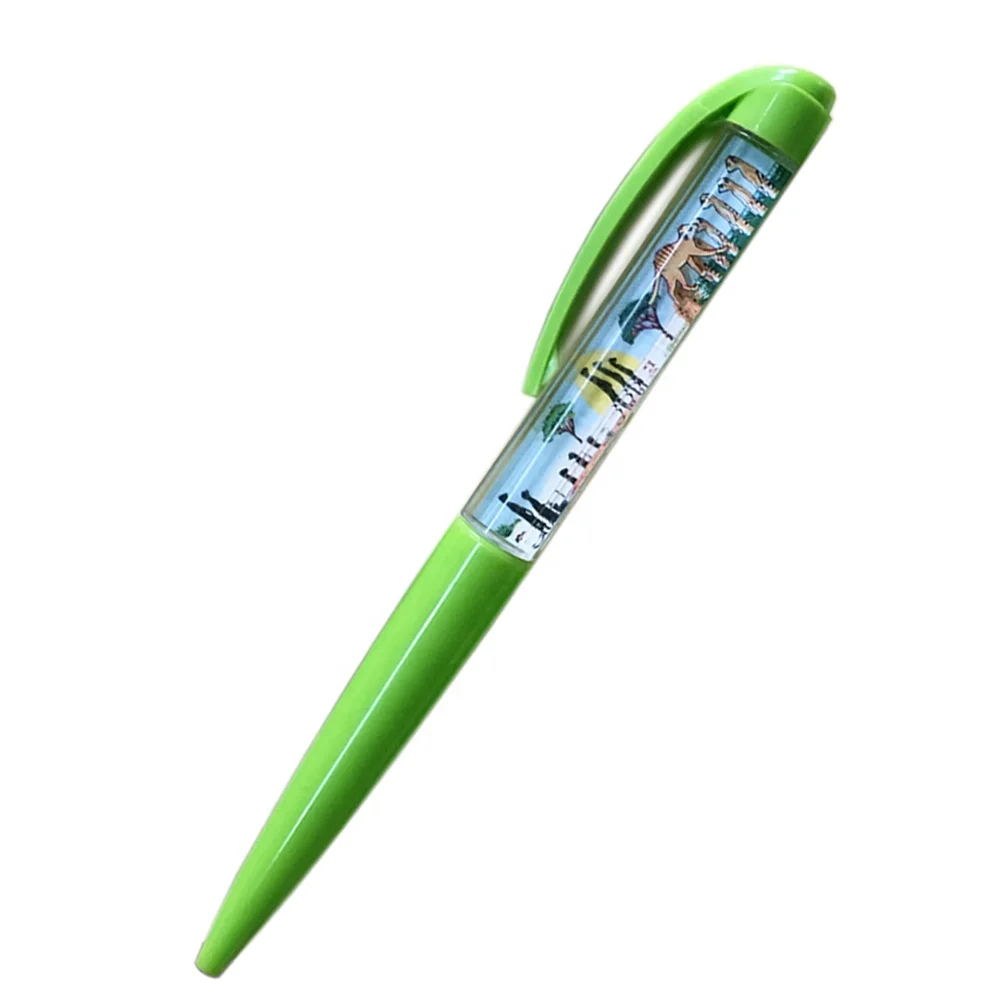 Promotional Customized Liquid 3d Floater  Filled  ball pen Plastic Floating Pen logo novelty ballpoint pen