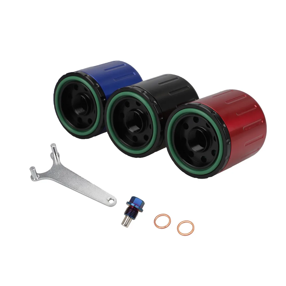 Engine Car Oil Filter With Titanium Alloy Magnetic Oil Release Plug Metal Mesh Filter Belt Auto Modification For Honda Audi