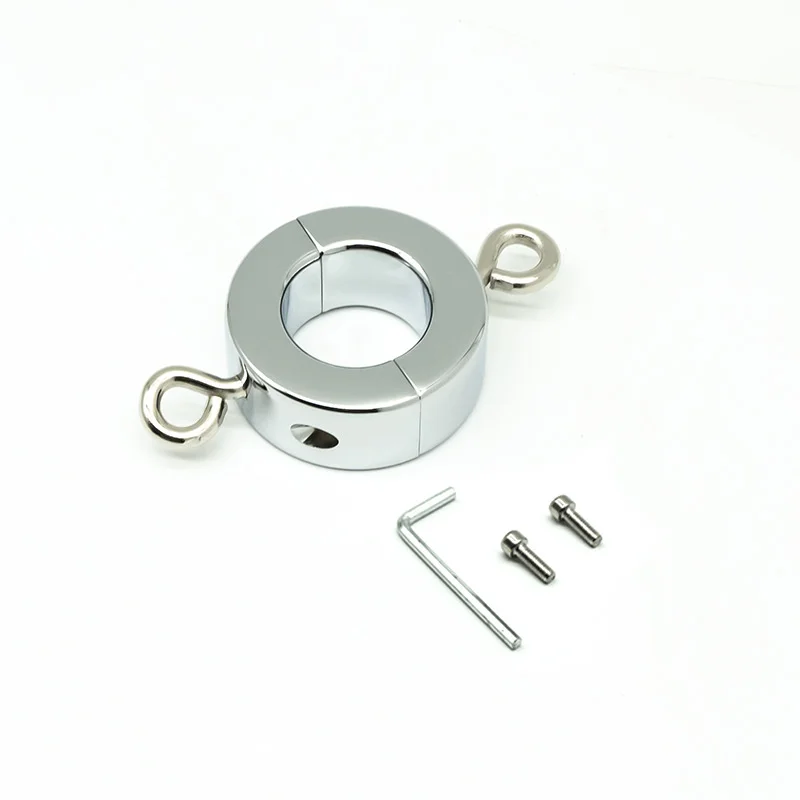 Beginner Metal Magnetic Ball Stretcher Scrotum Pendant Weight Cock Ring Testis Restraint Penis Lock Ring