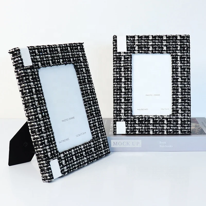 Manufacturer Custom Lattice Photo Frame with Velvet Cloth Photo Frame with Lattice Picture Frame for Table