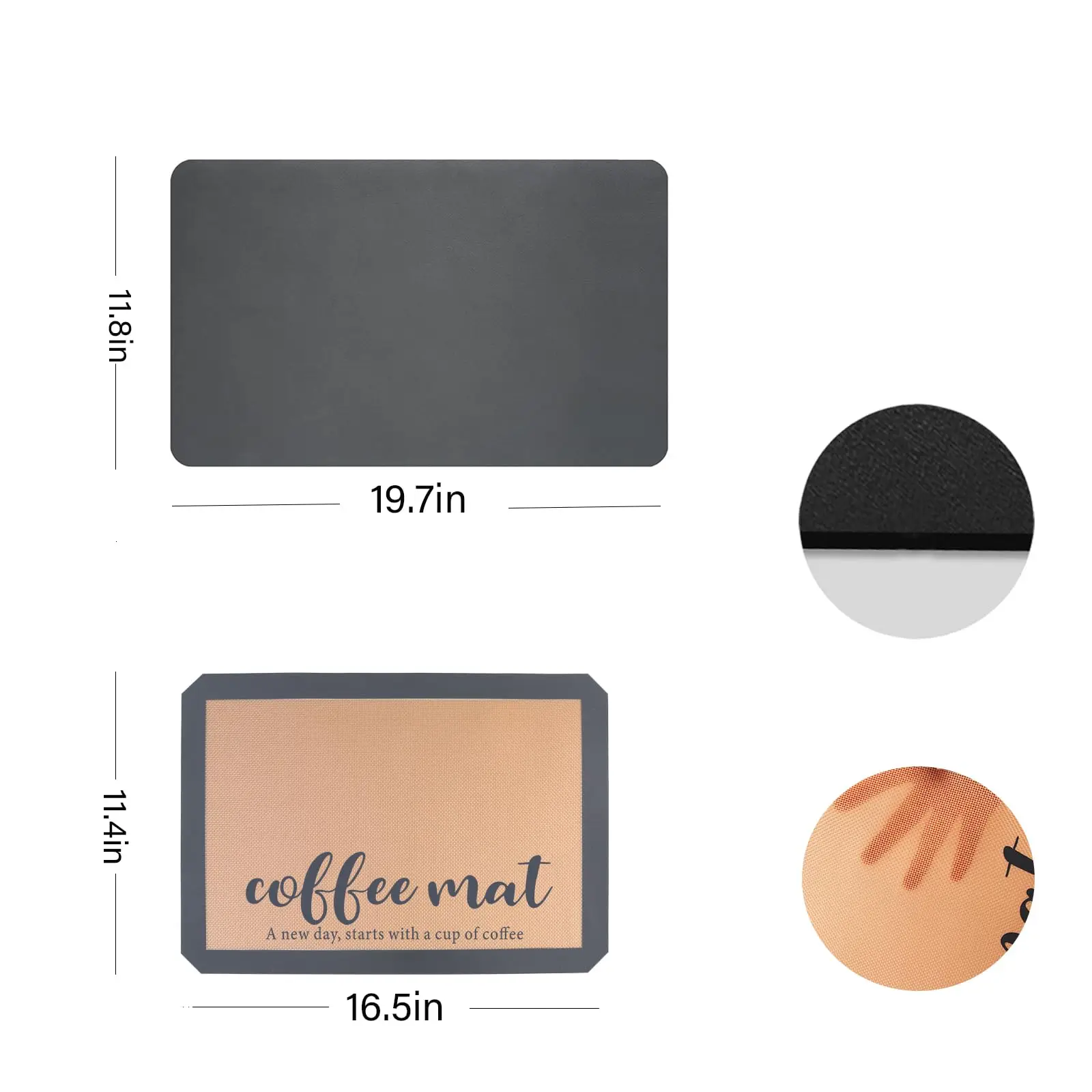 Soft Non Slip Silicone Drain Pad Dish Draining Mat Silicone Coffee Machine Cup Coaster Drying Pad