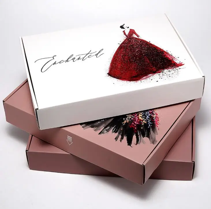 
Manufacturer eco corrugated custom logo luxury gift box dress packaging box 