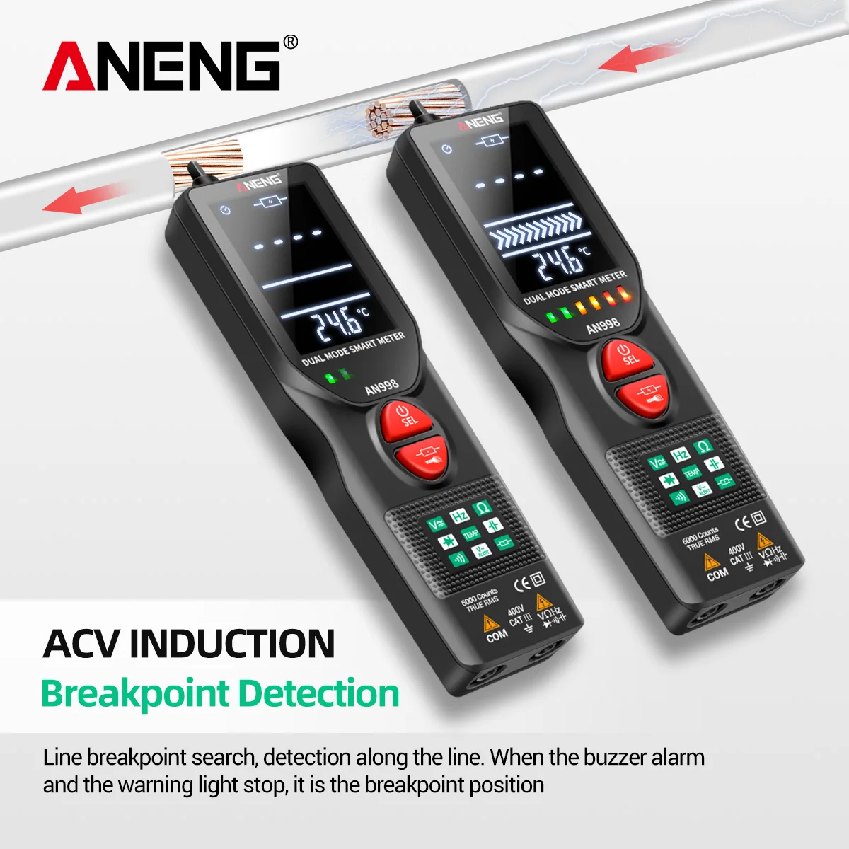 ANENG AN998 Digital 6000 Count Professional Multimeter Electronic Auto Range AC/DC Voltmeter Temperature Ohm Hertz Detector Tool