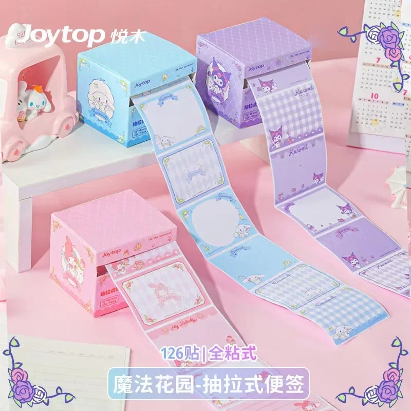 126Sheet/box Cartoon Series Shape Memo Pads Cinnamoroll kuromi Mymelody Sticky Notes Notebook Office Stationery Notes