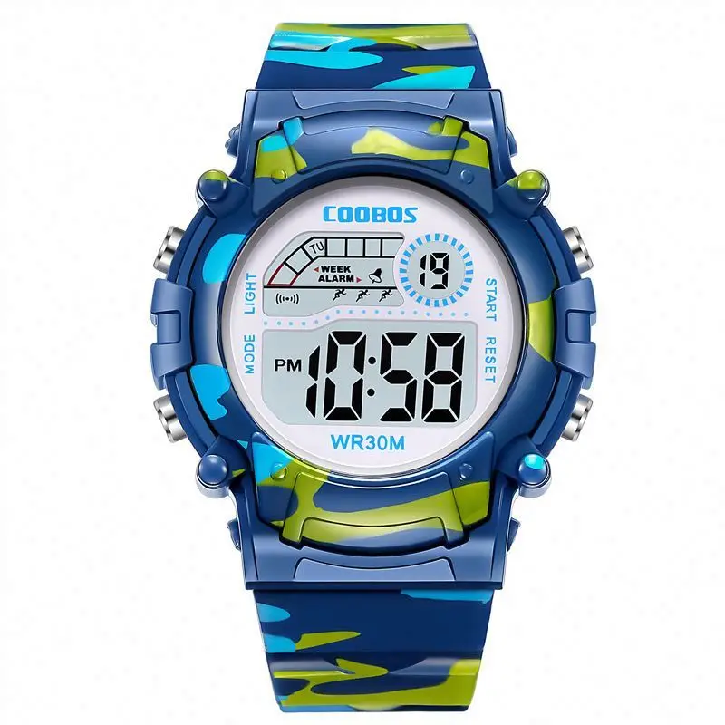 LED Sports Watches For Children Square Dial Kids Digital Smart watch Wristwatch Silicone Outdoor Watch for Students