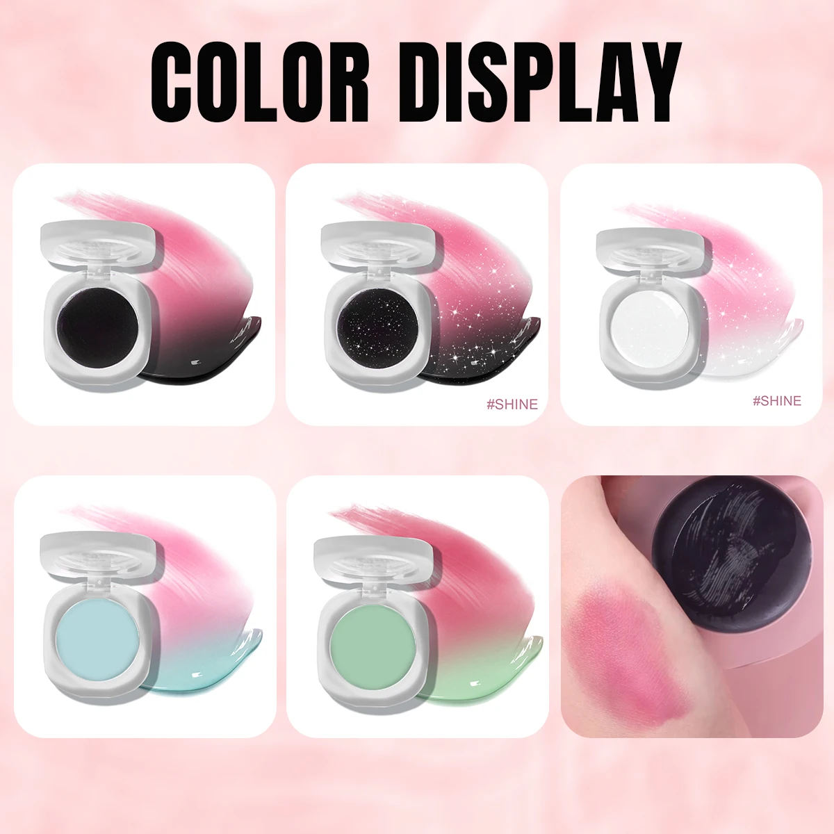 OEM Unique Longlasting Magic PH Color Changing Blush Wholesale Natural Vegan Lip And Cheek Make Up Black Changing Blush