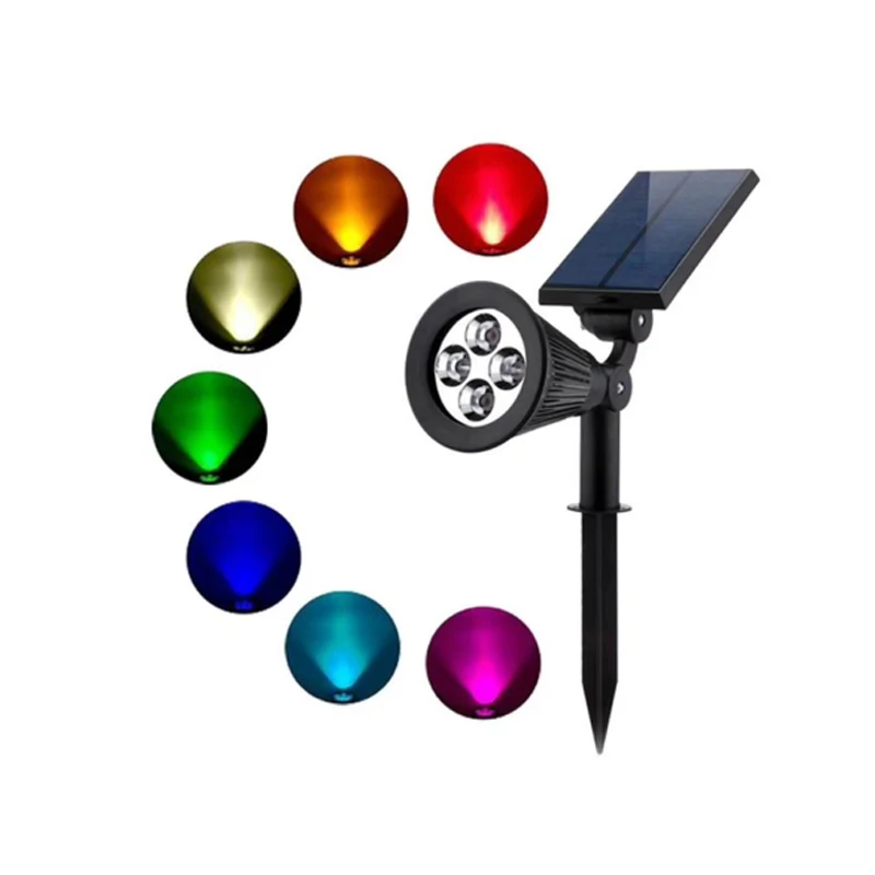 Heygtec IP65 Waterproof Rated Mini Adjustable Solar Lawn Light RGB All in One Solar Garden Light with Light Sensor
