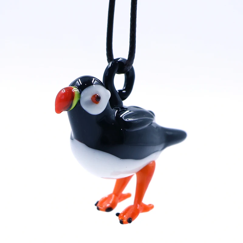 High Quality Handmade Murano Animal Glass Bird Puffin Figurine Ornament