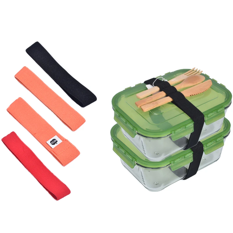 Manufacturers Custom Lunch Box Band Binding With Jacquard Process Elastic Belt Binding Lunch Box Strap With Logo