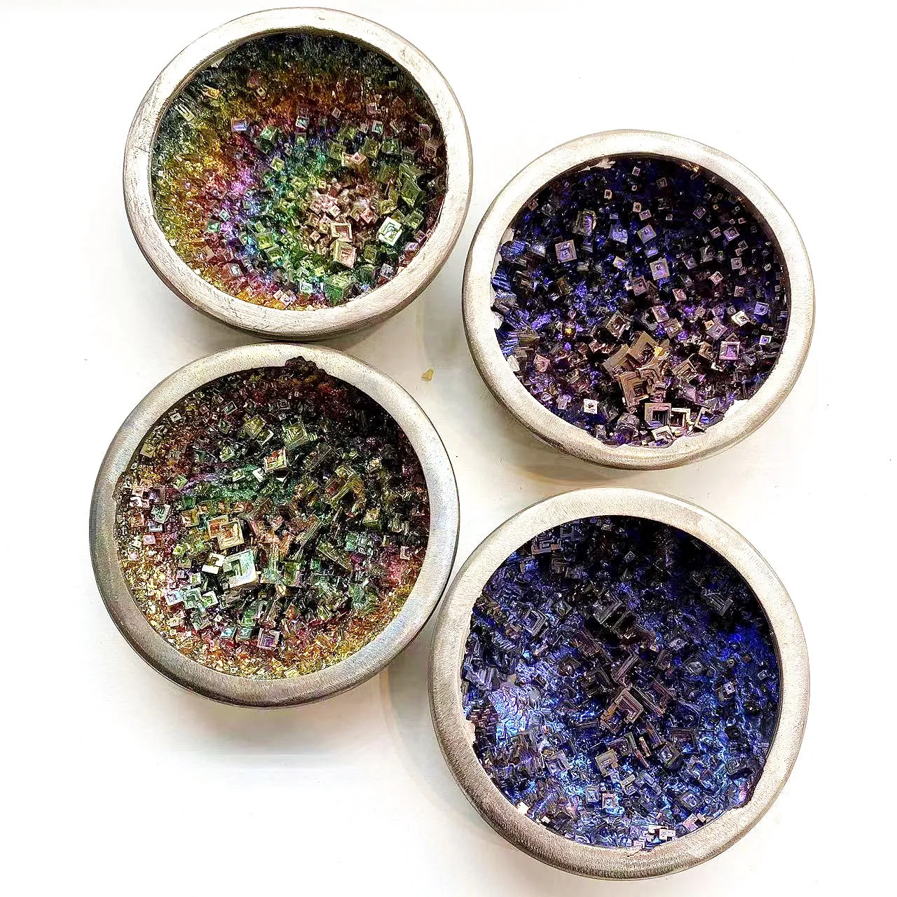 Wholesale Natural Stone Bismuth Crystal Raw Mineral Samples Rainbow Bismuth Bowl for Home Decor