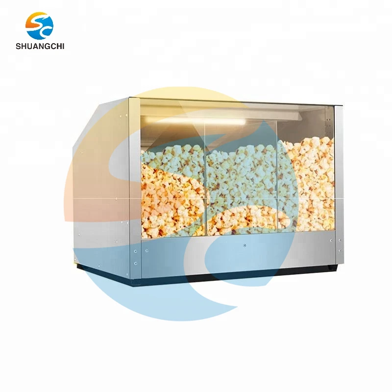 Commercial popcorn warmer display industrial pop corn warming showcase stainless steel snack food warmer cabinet