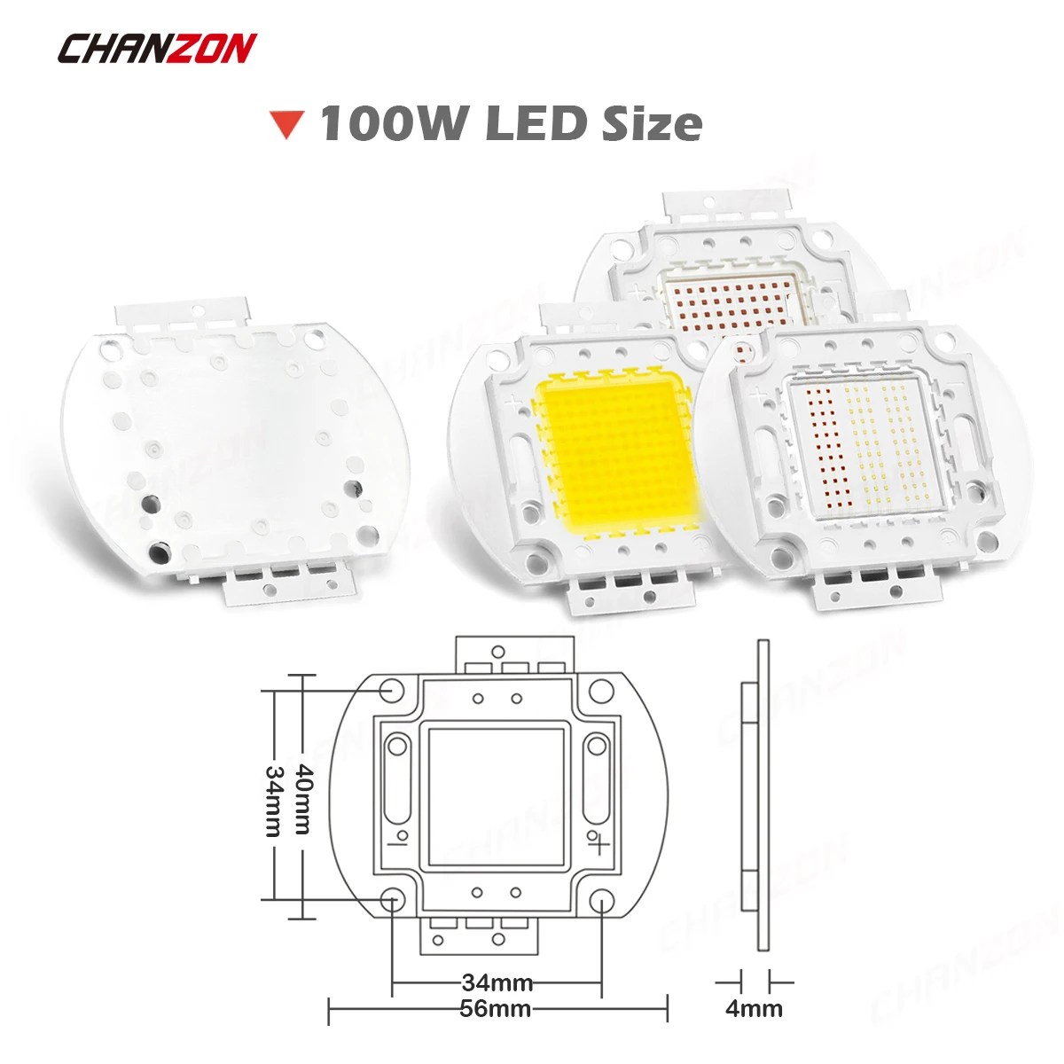 100W High Power LED Chip Series COB Super Bright SMD LED Light Full Spectrum UV RGB Chip For DIY Grow Lamps