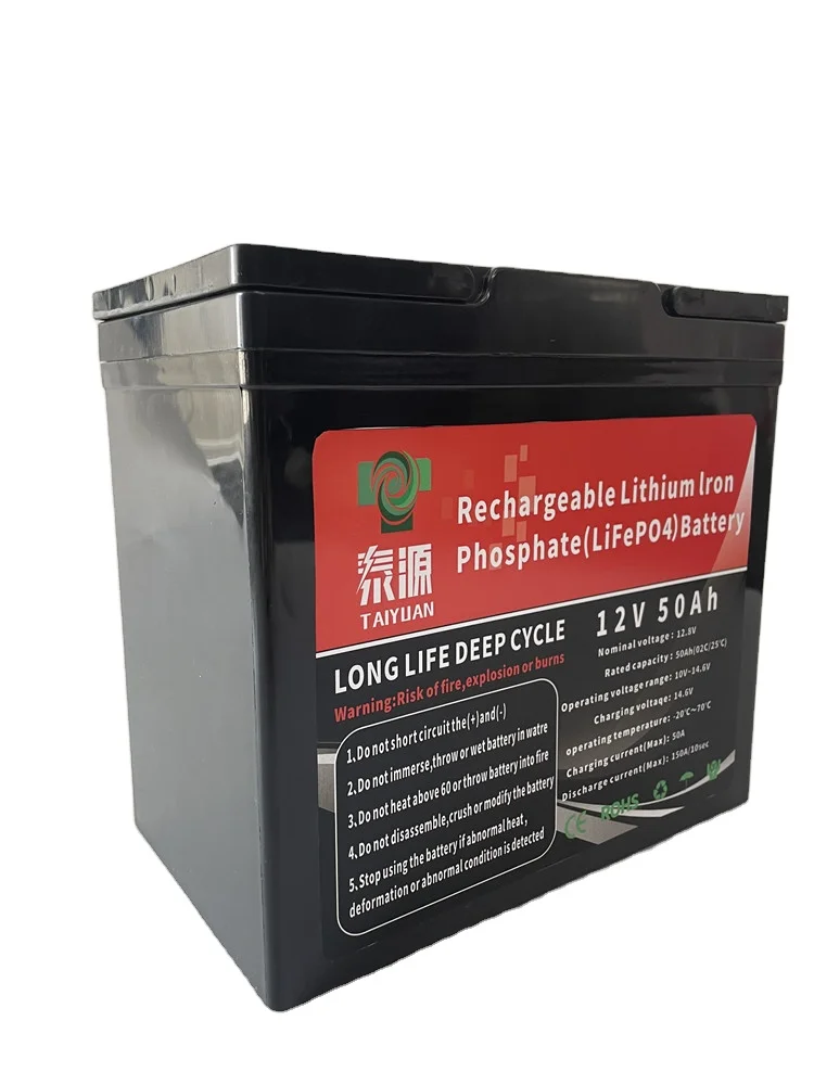 High Capacity Long Cycle Life Lithium Ion Lifepo4 12V 50Ah Battery Pack BMS Camper