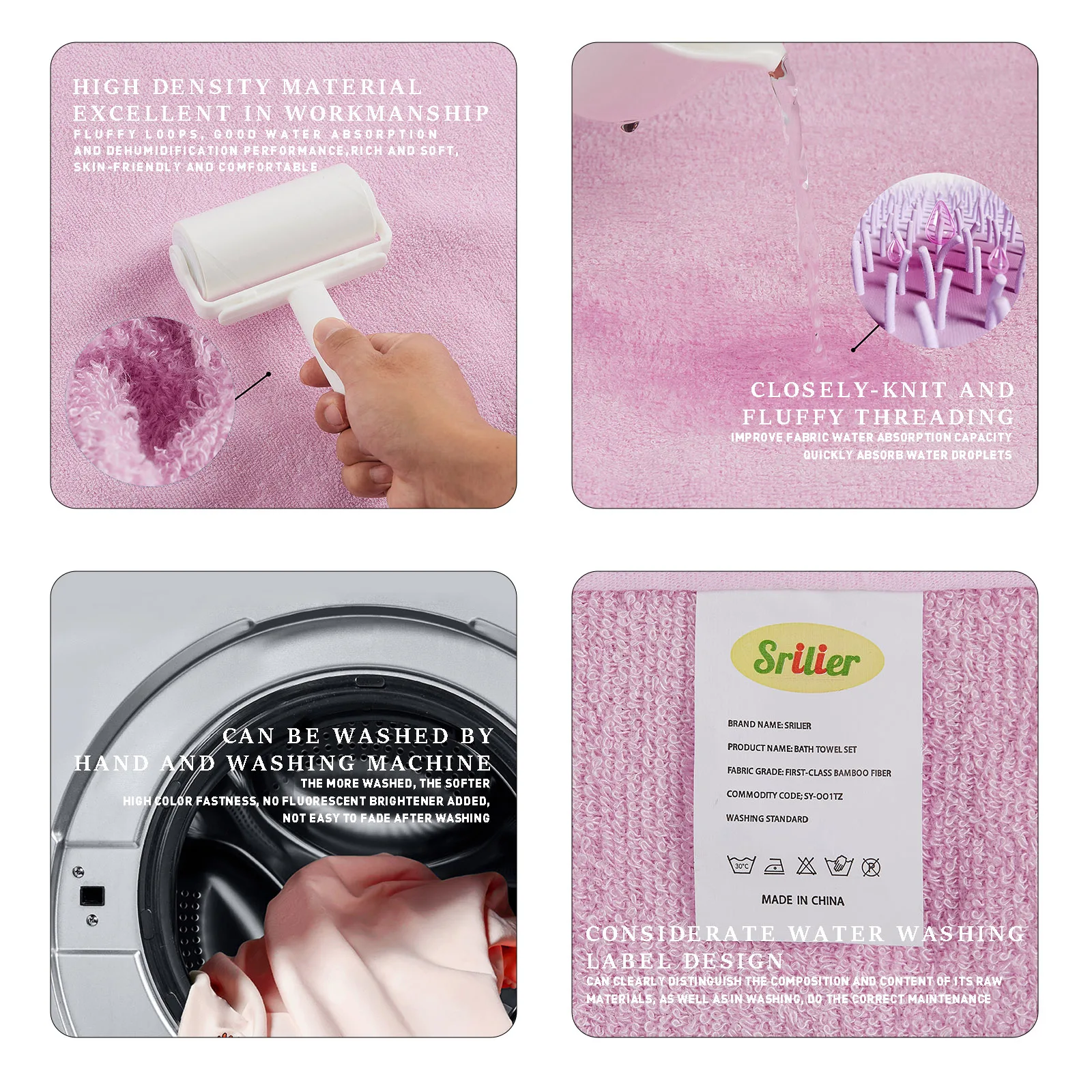 Hot Selling Premium Ultra Soft Absorbent Terry Pink Organic Bamboo Animal Baby Hooded Bath Towel for girls