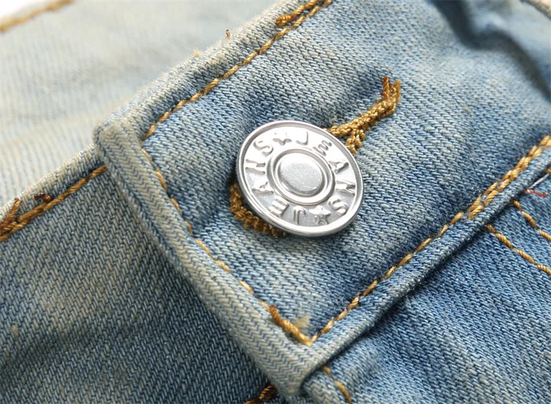 Fashionable Customized street ripped holes denim   jeans  Embroidered  Denim Jeans Baggy Straight baggy jeans pants