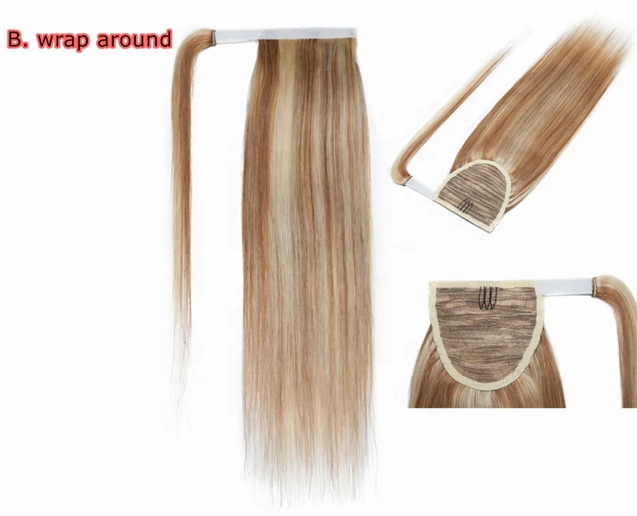 Русская блондинка заколка для волос наращивание конского хвоста