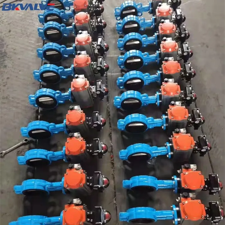 DN50 DN65 2 in ductile iron wafer Pneumatic butterfly valve for sewage