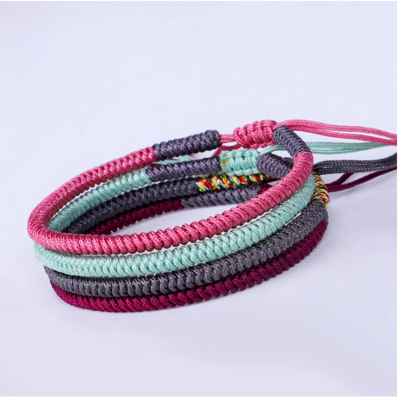 
Handmade Adjustable Knots Red Rope Lucky Bracelet Braided Macrame Buddhist Tibetan Bracelet For Men And Women 
