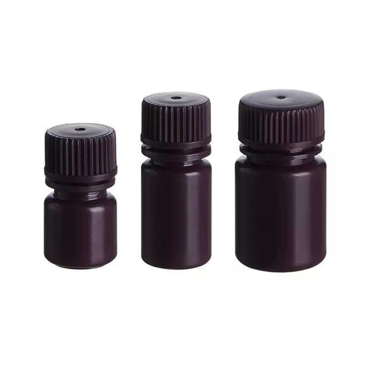 Стерильный лабораторный химический белый коричневый резервуар для реагентов пластиковая бутылка 8 мл 15