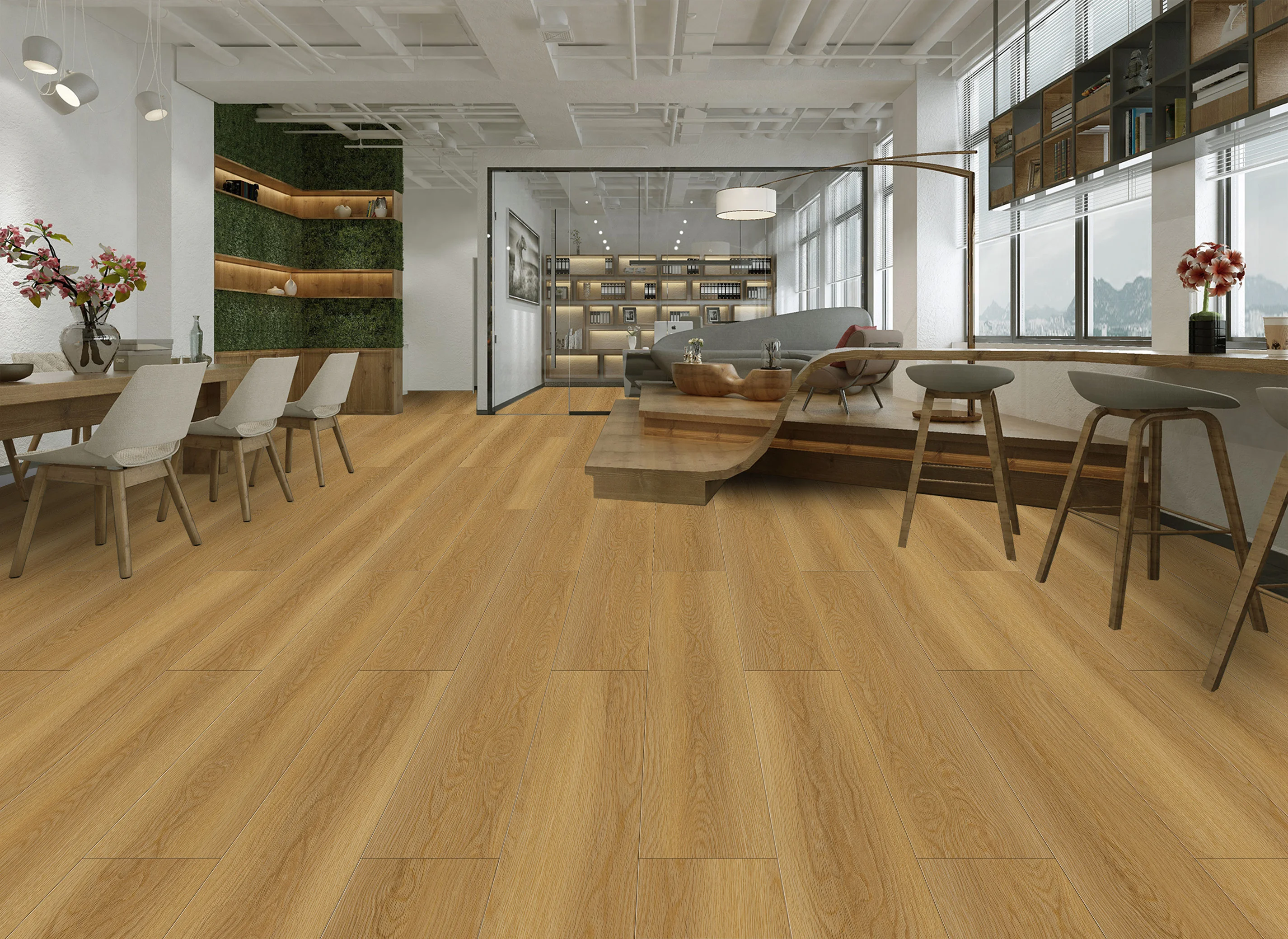 RestaurantYoga Homogeneous Vinyl Tiles Brand New 3mm Plastic Flooring Dry Back LVT Workshop PVC Flooring