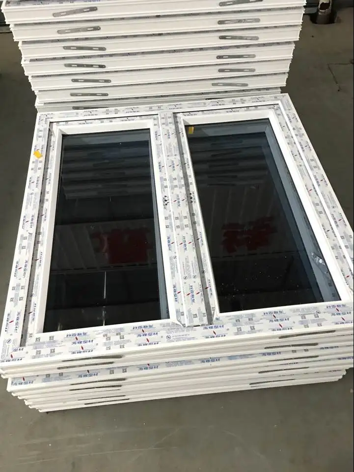 UPVC plastic tilt and turn window large glass window double glass