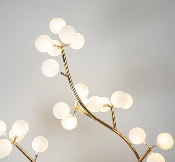 New wedding props cotton counting lights stage display window decoration milky white round ball glowing happy fruit trees