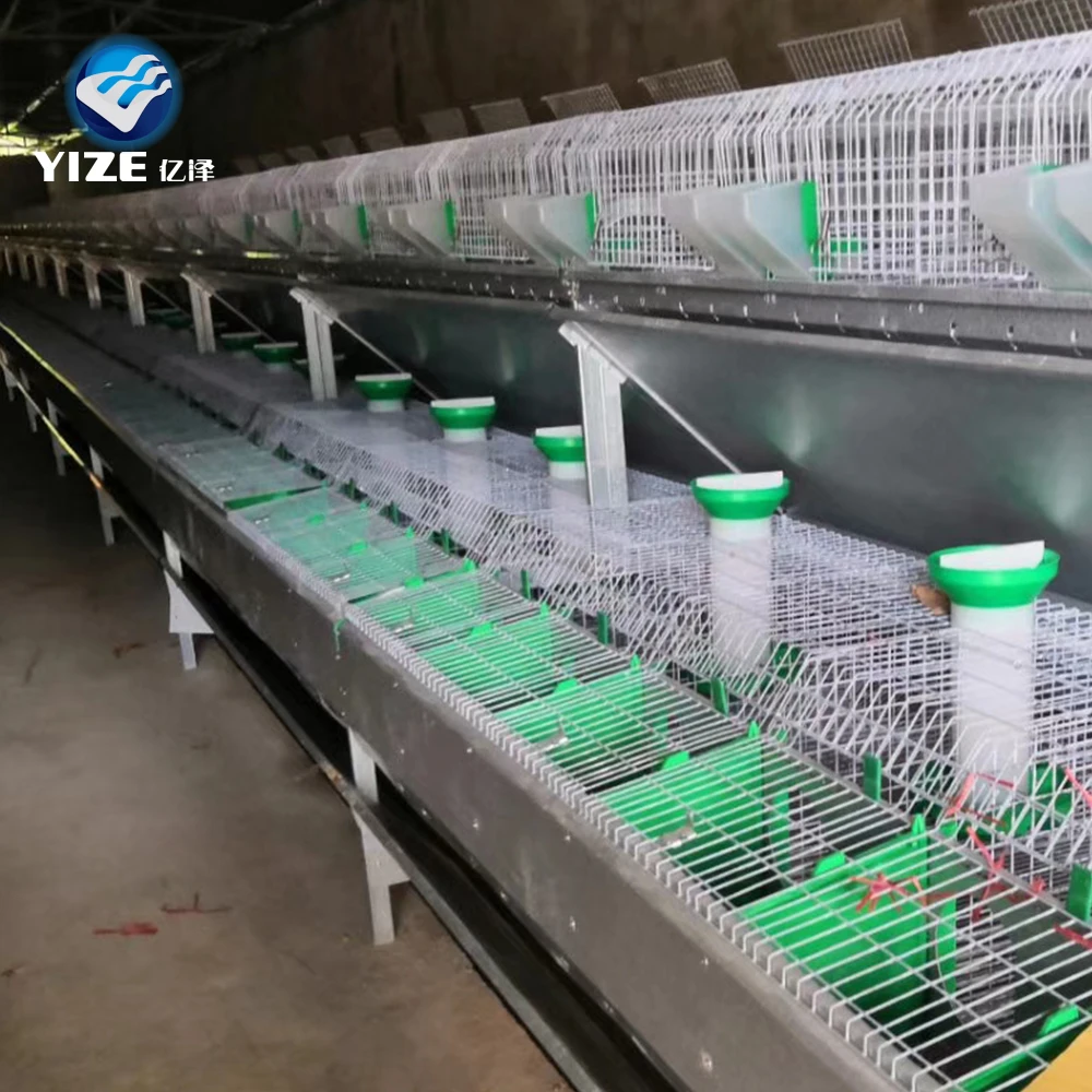 Large Indoor Automatic Rabbit Cage Industrial Rabbit Cage for Sale Commercial European with Nest Box Hot Sale in Europe Layer