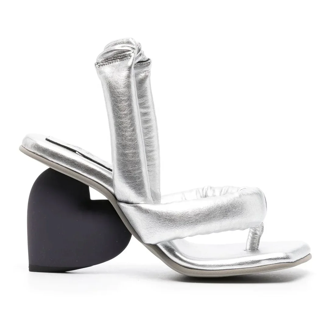 Anmairon New Season Comings Square Toe Round Big Straps Flip Flop Heart Shape Heel Women Slide Sandals