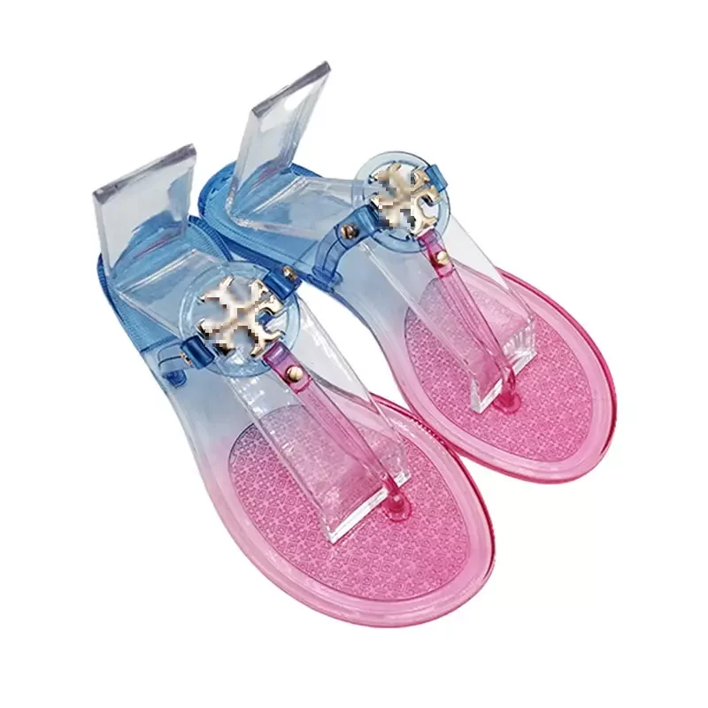 Factory sale Crystal Summer Jelly Shoes Woman Home Slippers Custom Fashion Designer Flip Flops Slides