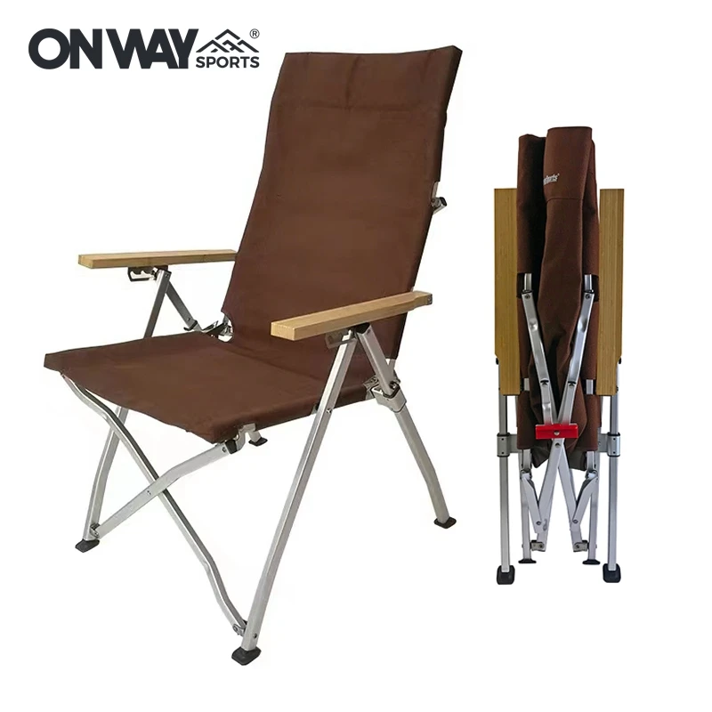 OnwaySports Outdoor Aluminum Picnic Folding Adjustable Angle Beach Camping Chair