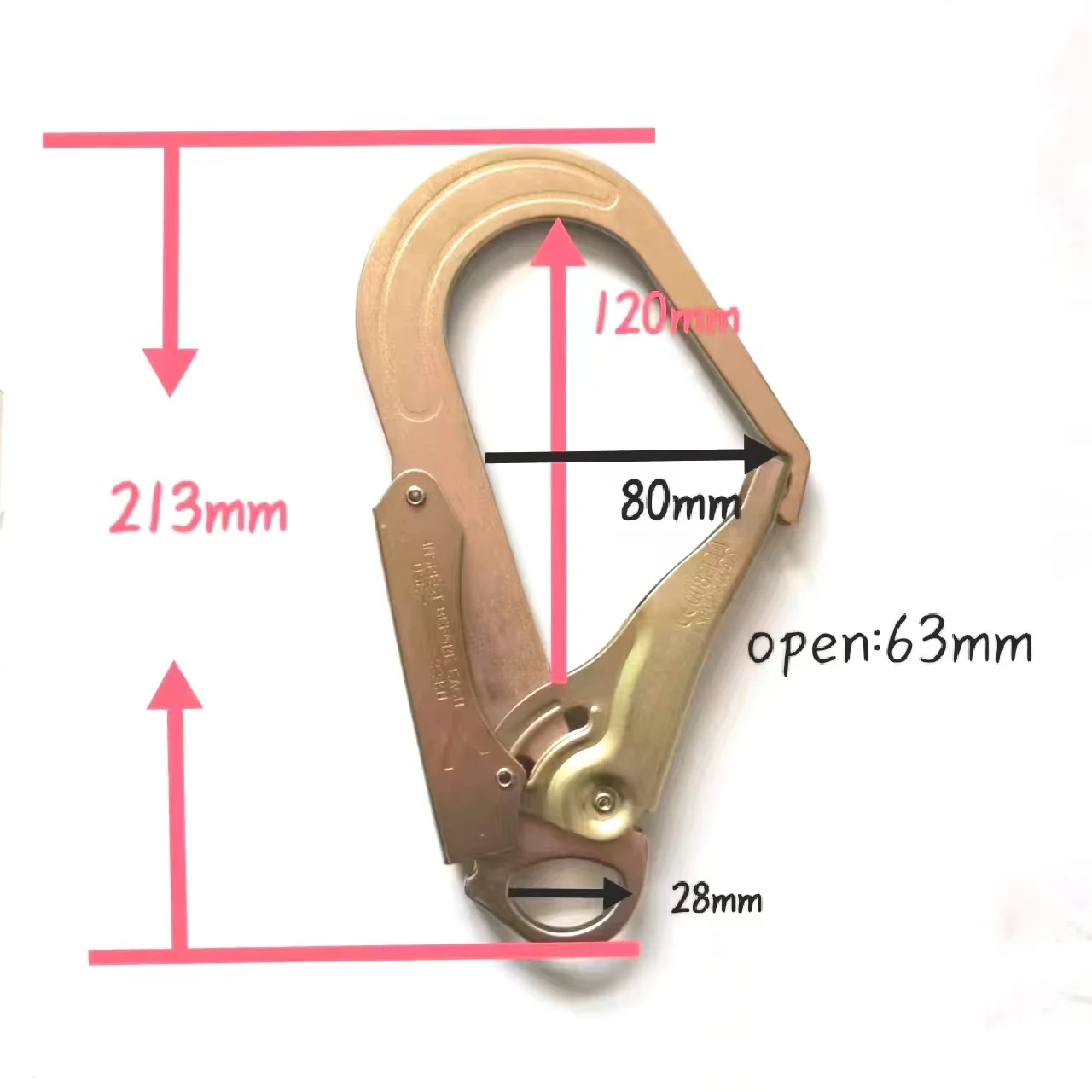 22kn large snap hook Forged heavy-duty safety rings chain and sliding hooks 23kn Auto Locking Safety Large Scaffold Hook For Fall Protection