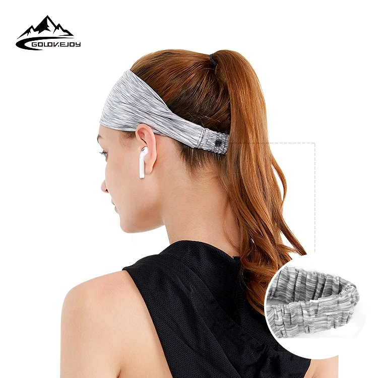 GOLOVEJOY XTJ35 Wholesale Custom Logo Stretchy Designer Sports Yoga Headband Elastic Sweatband Hair Band Headband