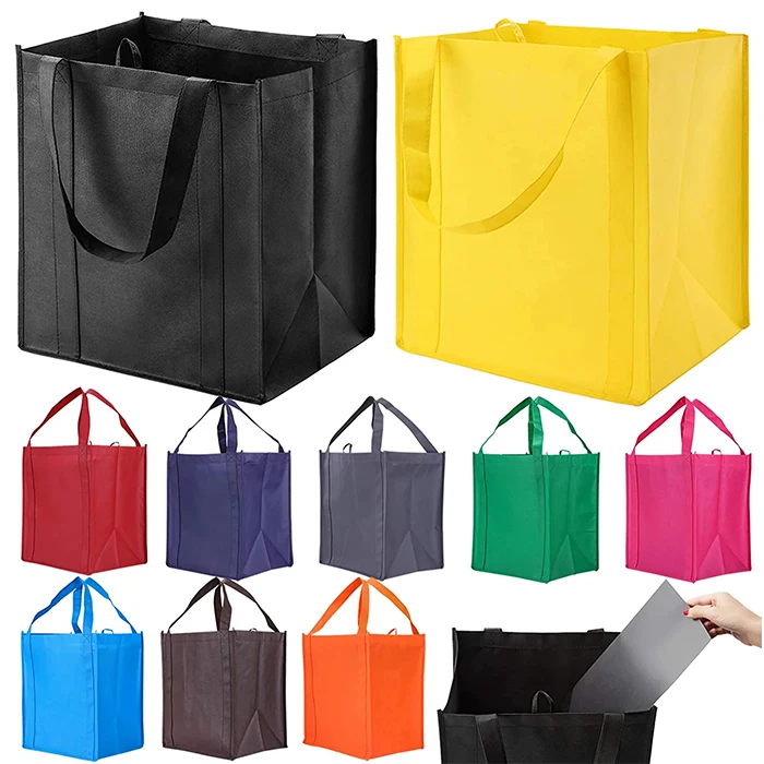 Wholesale Heavy Duty Foldable 10 Pack Reusable Non woven Fabric Grocery Storage Bag For Shopping