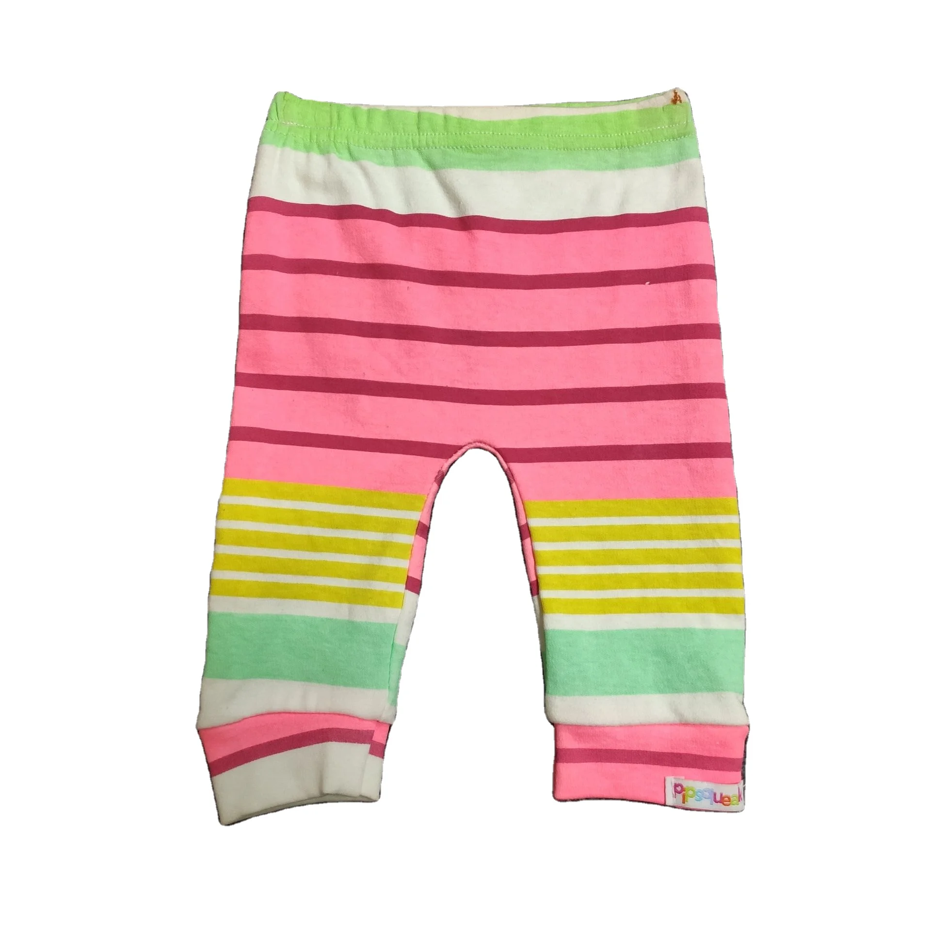 
100% cotton soft breathable accept custom logo rainbow stripe lace baby girl pants 